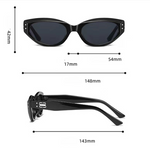 Black Cat-Eye Studded Sunglasses