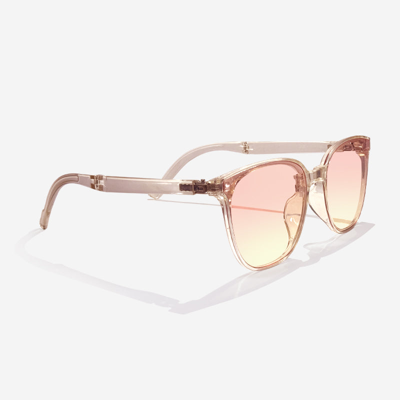 Blush Pink Square Foldable Gradient Sunglasses