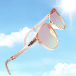 Blush Pink Square Foldable Gradient Sunglasses