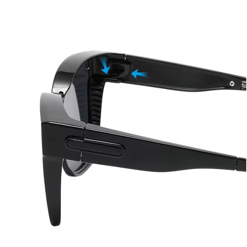 Square Foldable Clip-On Sunglasses